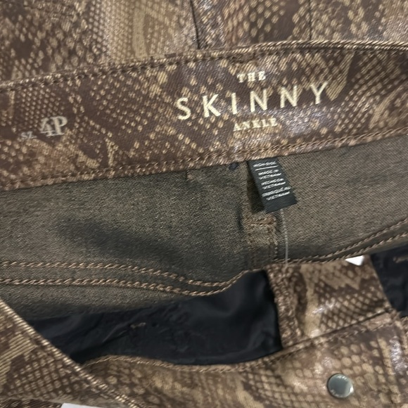 White House Black Market WHBM High Rise Skinny Ankle Coated Snake New 4P Petite - Picture 8 of 11